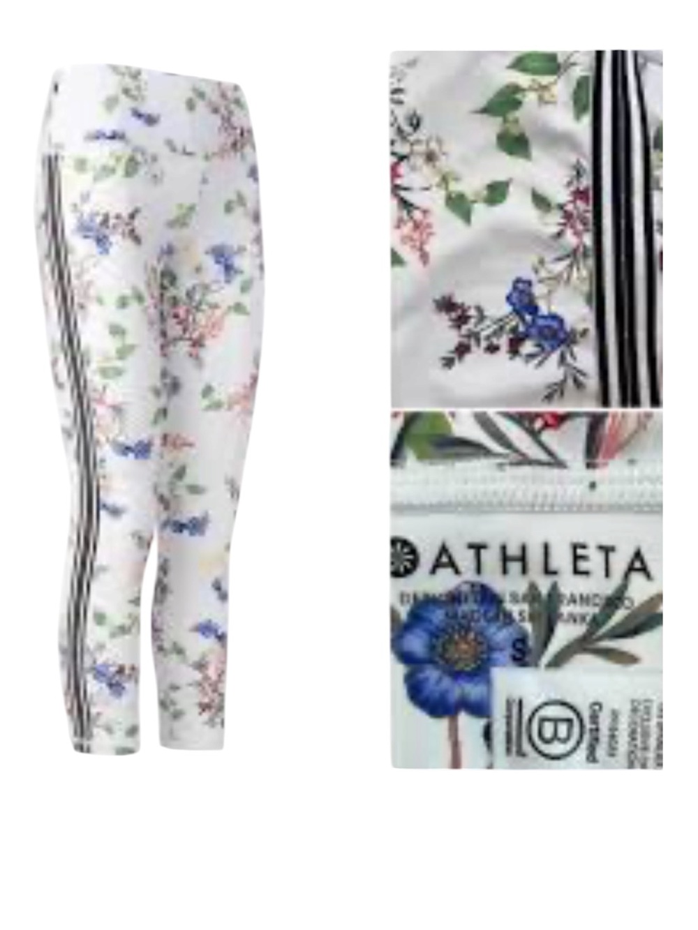 ATHLETA COMPRESSION CONTENDER  BLOSSOM 7/8 LEGGINGS SZ SM EUC